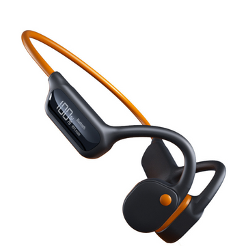 Casque conduction osseuse IPX8 230mA orange bluetooth 5,3 ecouteurs bluetooth sans fil avec mémoire 32Go casque bluetooth sans fil